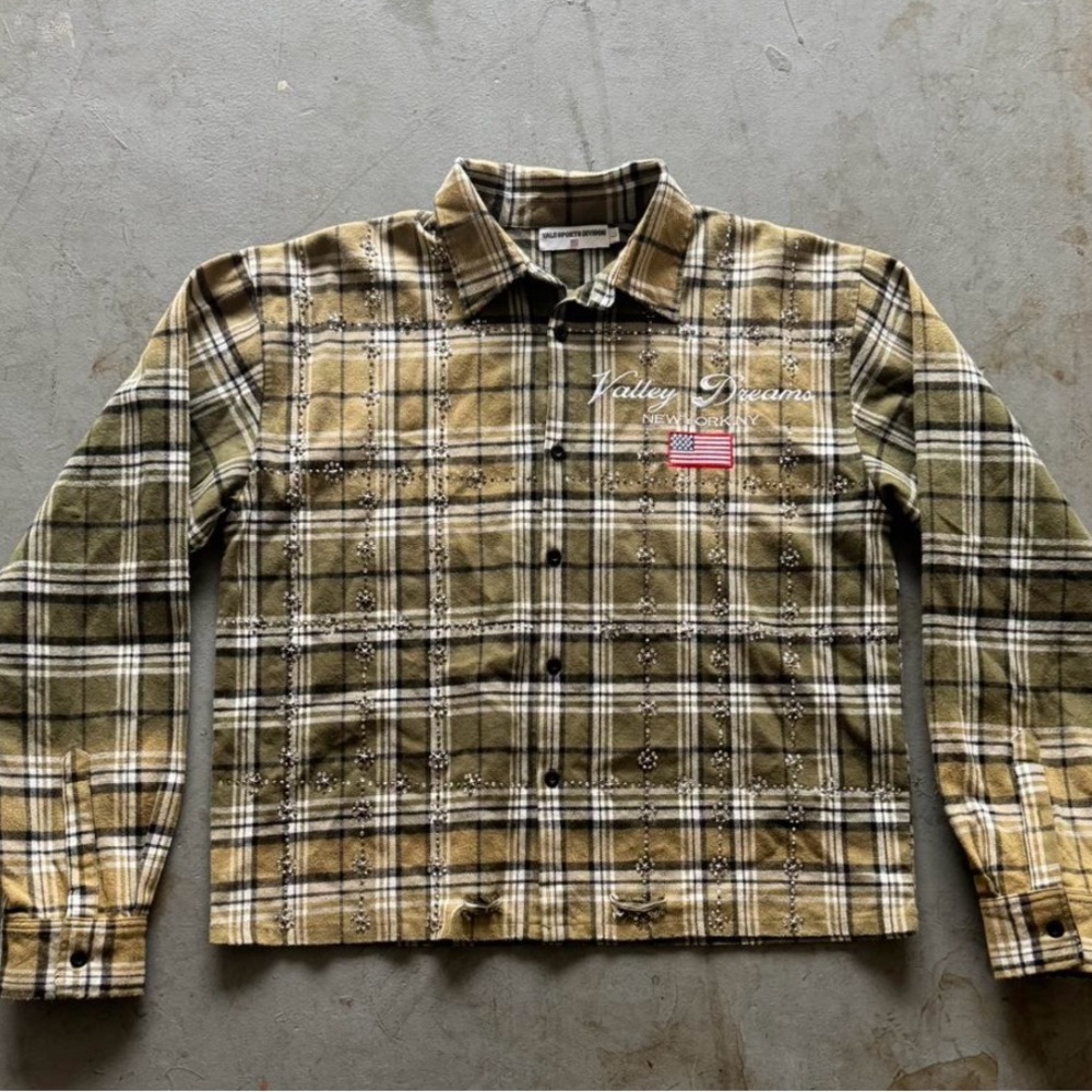 Khaki Green Plaid Men's Shirt